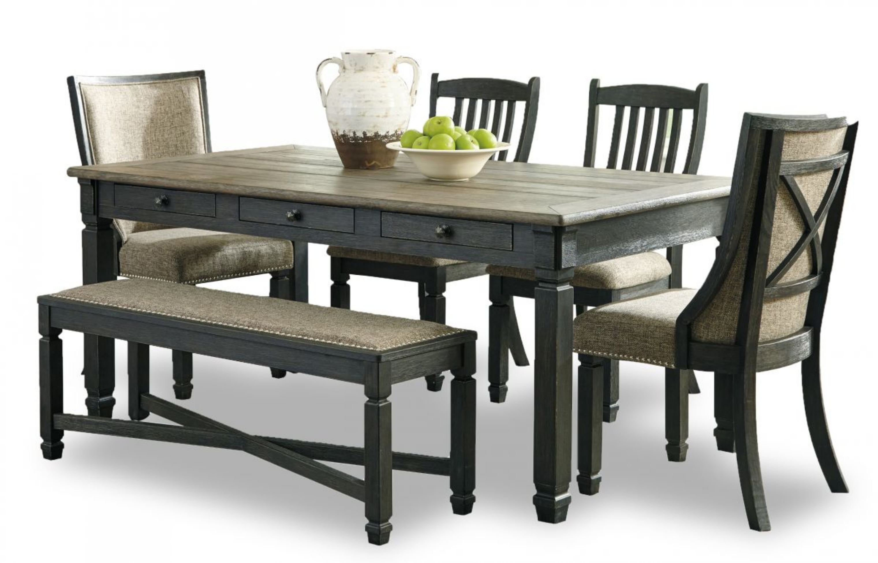 Picture of Tyler Creek Dining Table, 4 Chairs & Bench