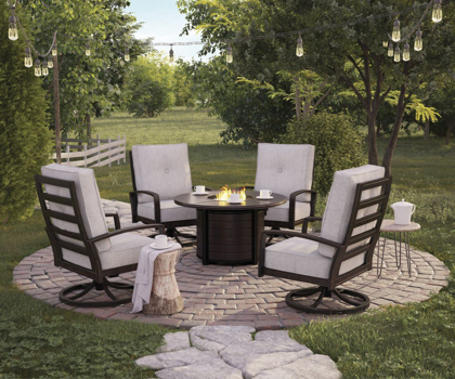 Picture of Castle Island Patio Fire Pit & 4 Chairs
