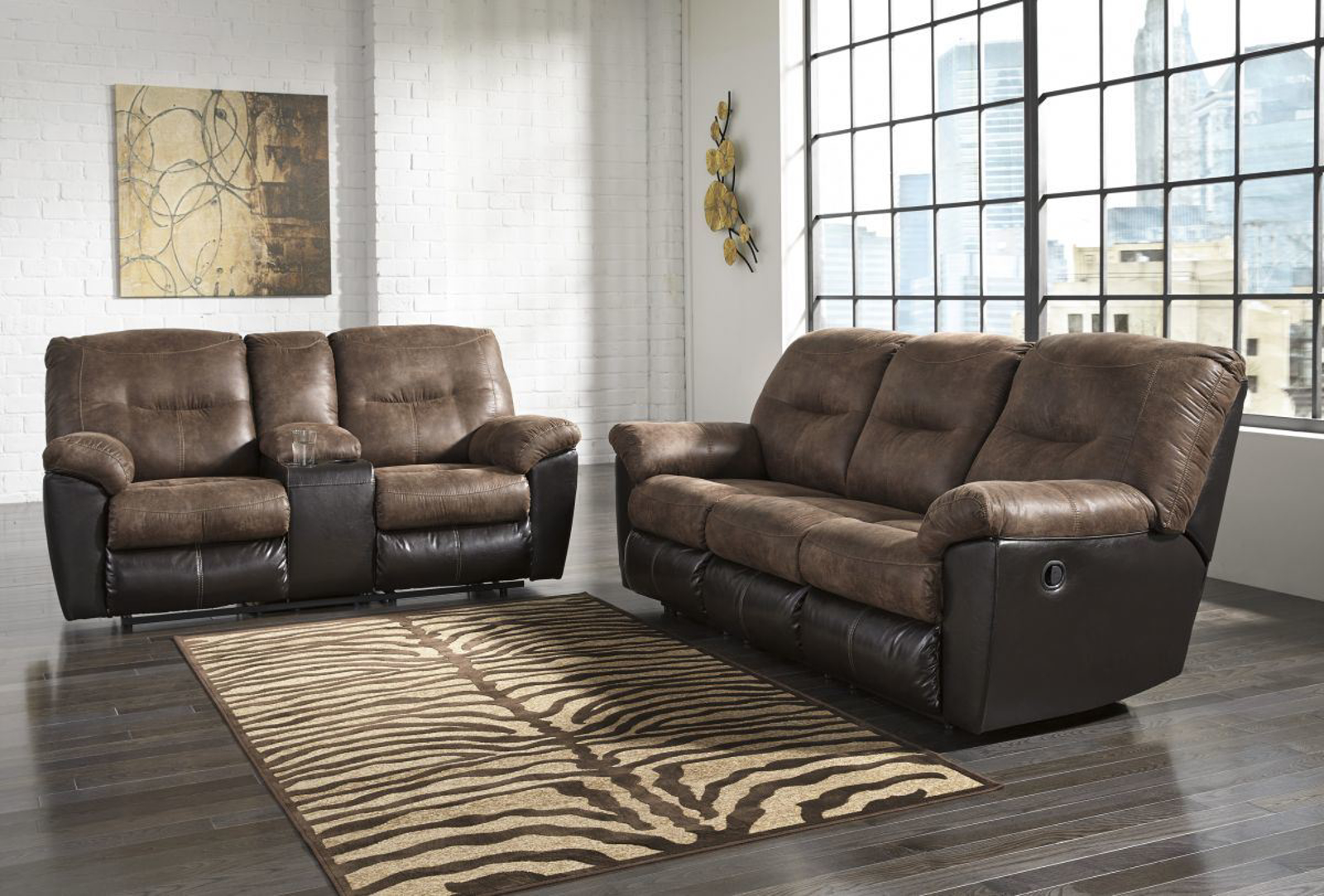 Challenger Chocolate 2-Piece Living Room Group