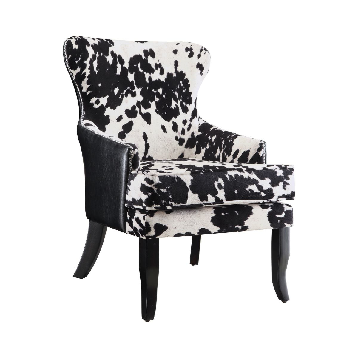 black and white cowhide chairs