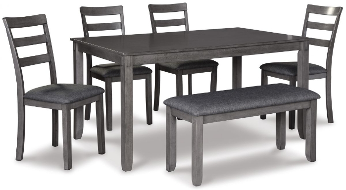 Picture of Bridson Dining Table, 4 Chairs & Bench