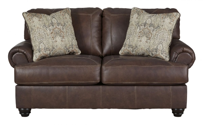 Picture of Ashley Beamerton Leather Loveseat, Brown