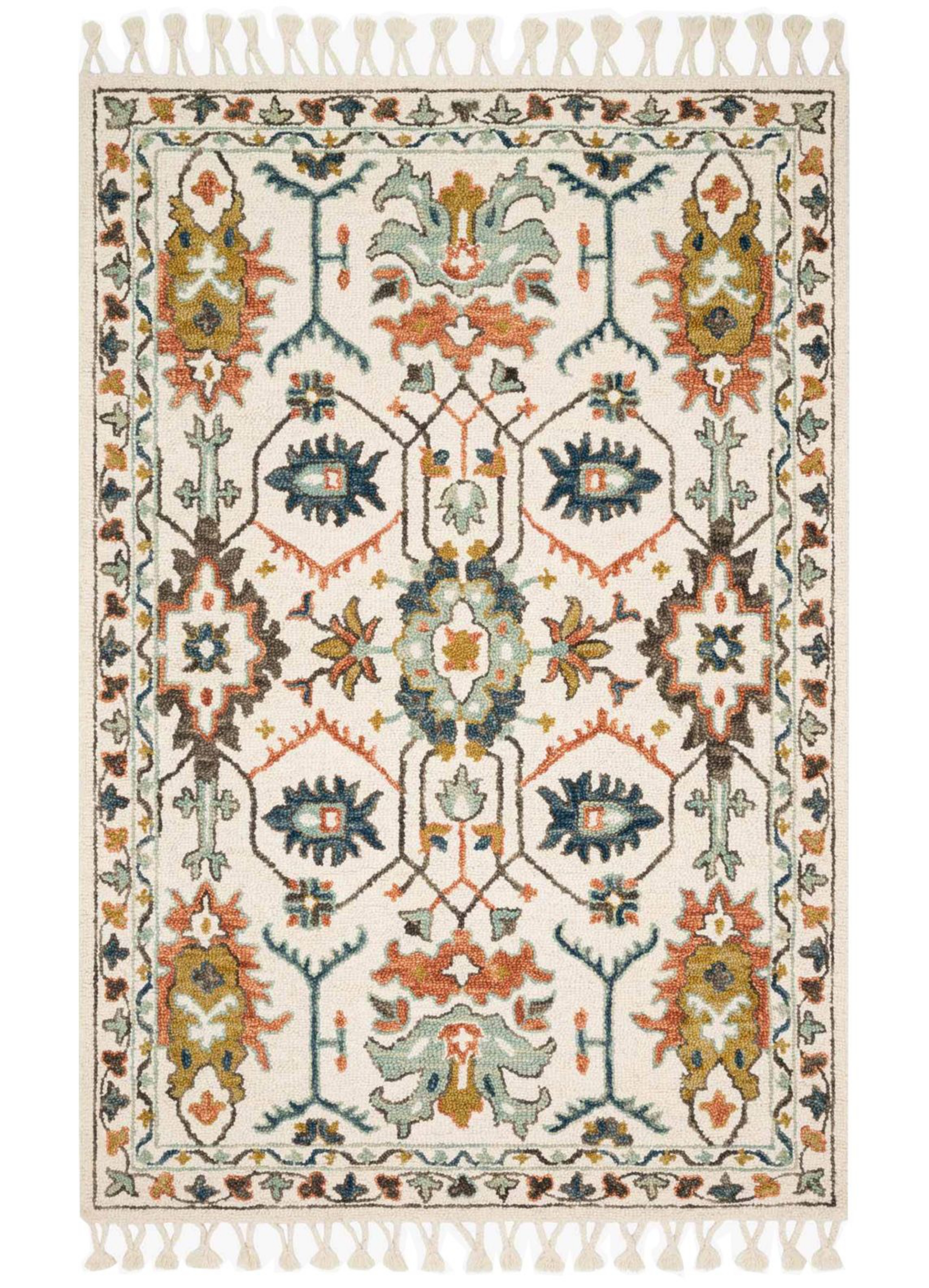 Picture of Kasuri Ivory/Tuscan Clay Medium Rug