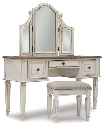 Picture of Realyn Mirrored Vanity with Stool