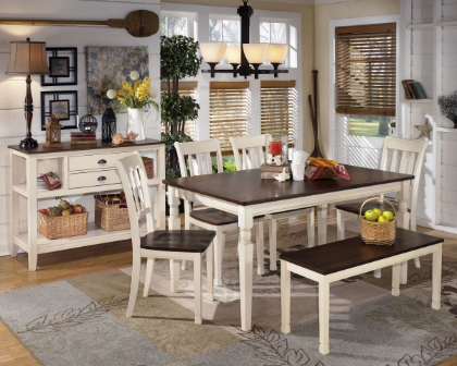 Picture of Whitesburg Dining Table, 4 Chairs & Bench