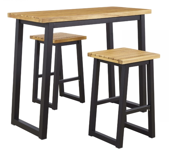 Picture of Town Wood Outdoor Dining Table & 2 Stools