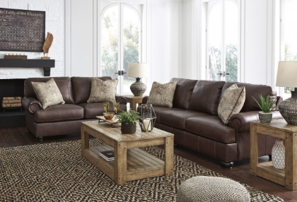 Picture of Ashley Beamerton Leather Loveseat, Brown