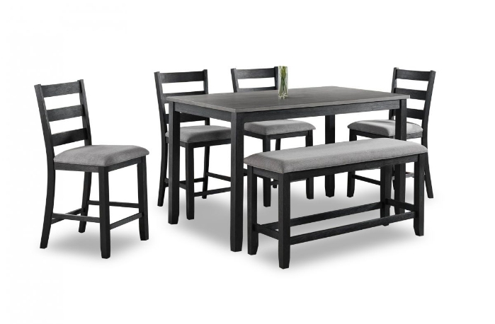 Picture of Martin Pub Height Dining Table, 4 Stools & Bench