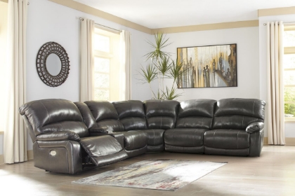 Picture of Ashley Hallstrung 6-Piece Sectional with USB, Gray