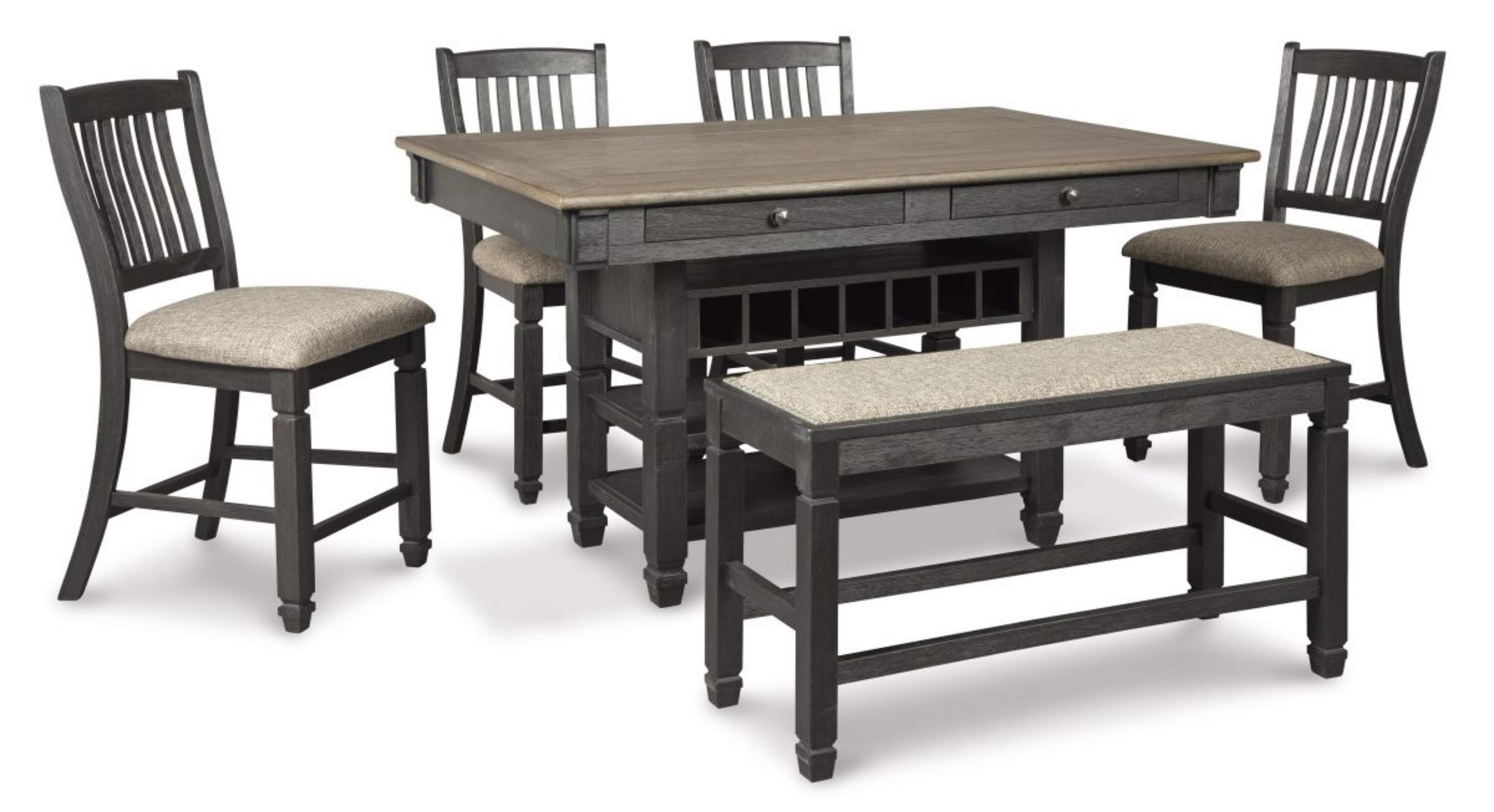 Picture of Tyler Creek Counter Height Dining Table, 4 Stools & Bench