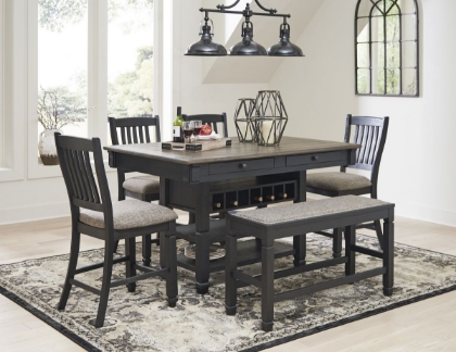 Picture of Tyler Creek Counter Height Dining Table, 4 Stools & Bench