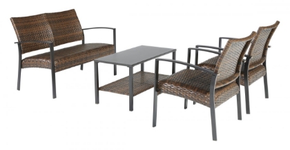 Picture of  Zariyah Outdoor Loveseat, 2 Chairs & Table