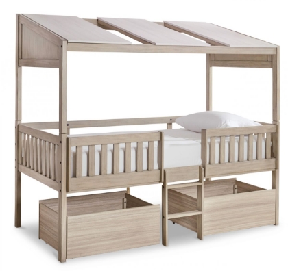 Picture of Ashley Wrenalyn Twin Loft Bed with Under Bed Bin Storage, Two-Tone