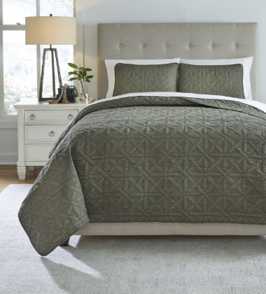 Picture of Guslea Queen Coverlet Set, Dark Olive Green