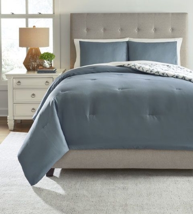 Picture of Ashley Adason King Comforter Set, Blue/White