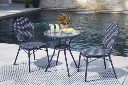 Picture of Odyssey Blue Outdoor Dining Table & 2 Chairs