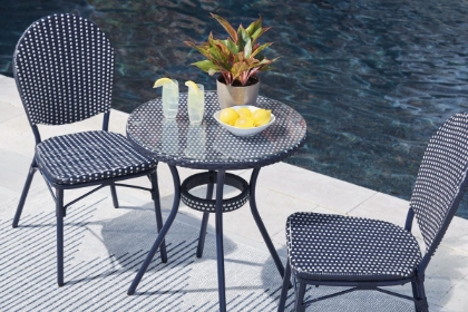 Picture of Odyssey Blue Outdoor Dining Table & 2 Chairs