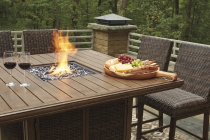Picture of Paradise Trail Outdoor Fire Pit & 8 Stools