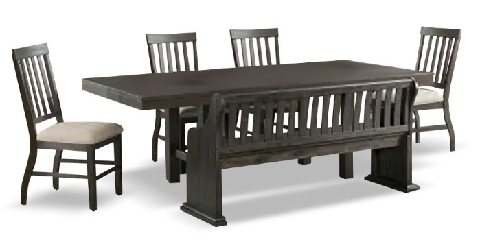 Picture of Stone Dining Table, 4 Chairs & Bench