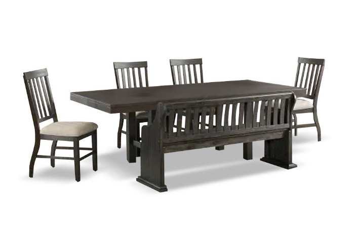 Picture of Stone Dining Table, 4 Chairs & Bench