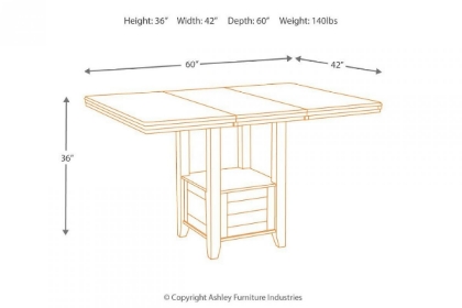 Picture of Haddigan Counter Height Dining Table & 6 Stools