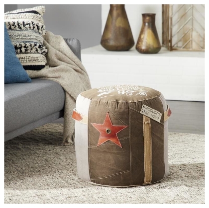 Picture of Canvas Round Star Pouf