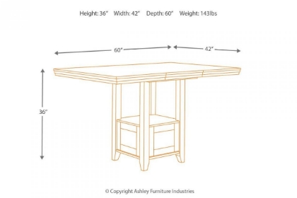 Picture of Ralene Counter Height Dining Table & 4 Stools