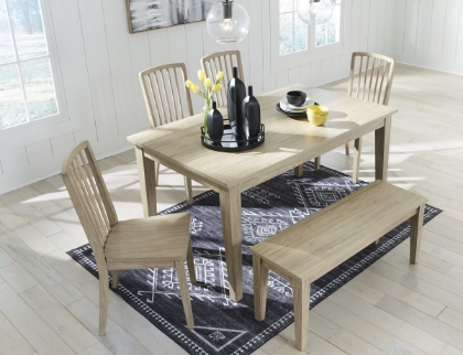 Picture of Gleanville Dining Table, 4 Chairs & Bench
