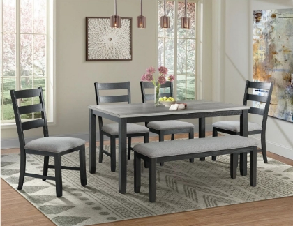 Picture of Martin Dining Table, 4 Chairs & Bench