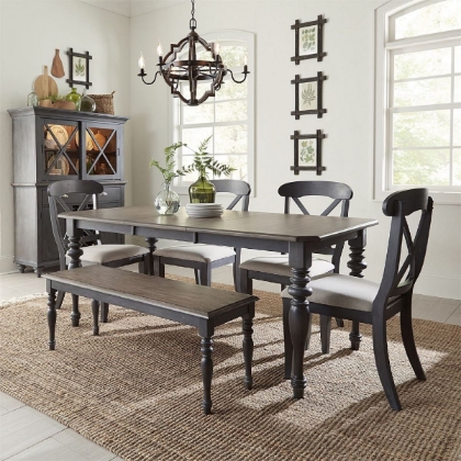Picture of Ocean Isle Dining Table, 4 Chairs & Bench
