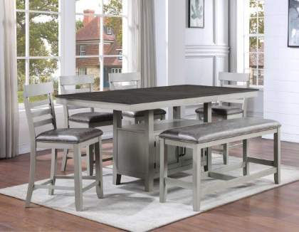 Picture of Hyland Counter Height Table, 4 Stools & Bench