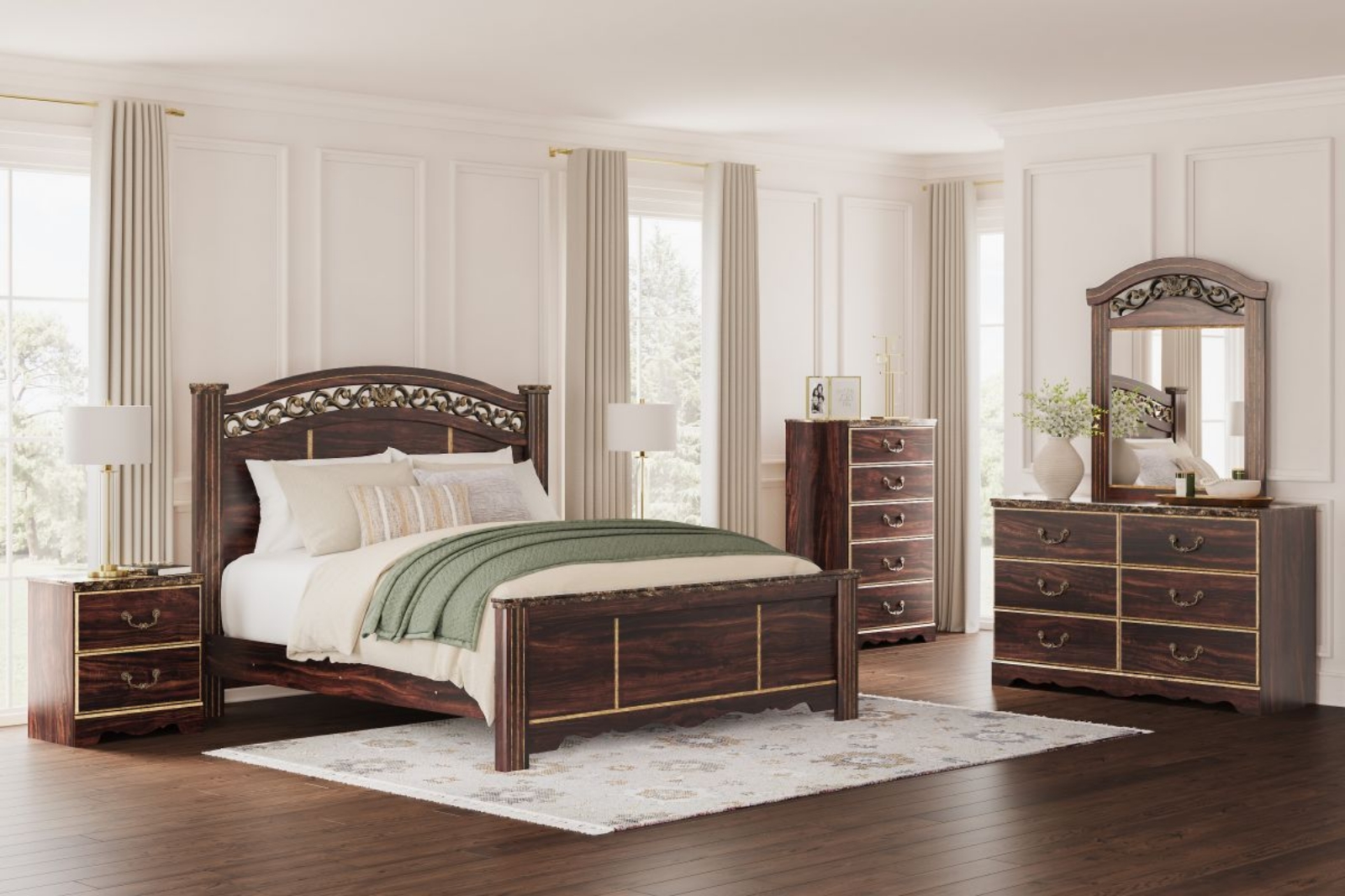 Picture of Glosmount 5 Piece King Bedroom Group