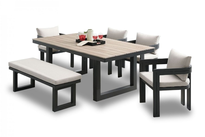 Picture of Costa Outdoor Table, 4 Chairs & Bench