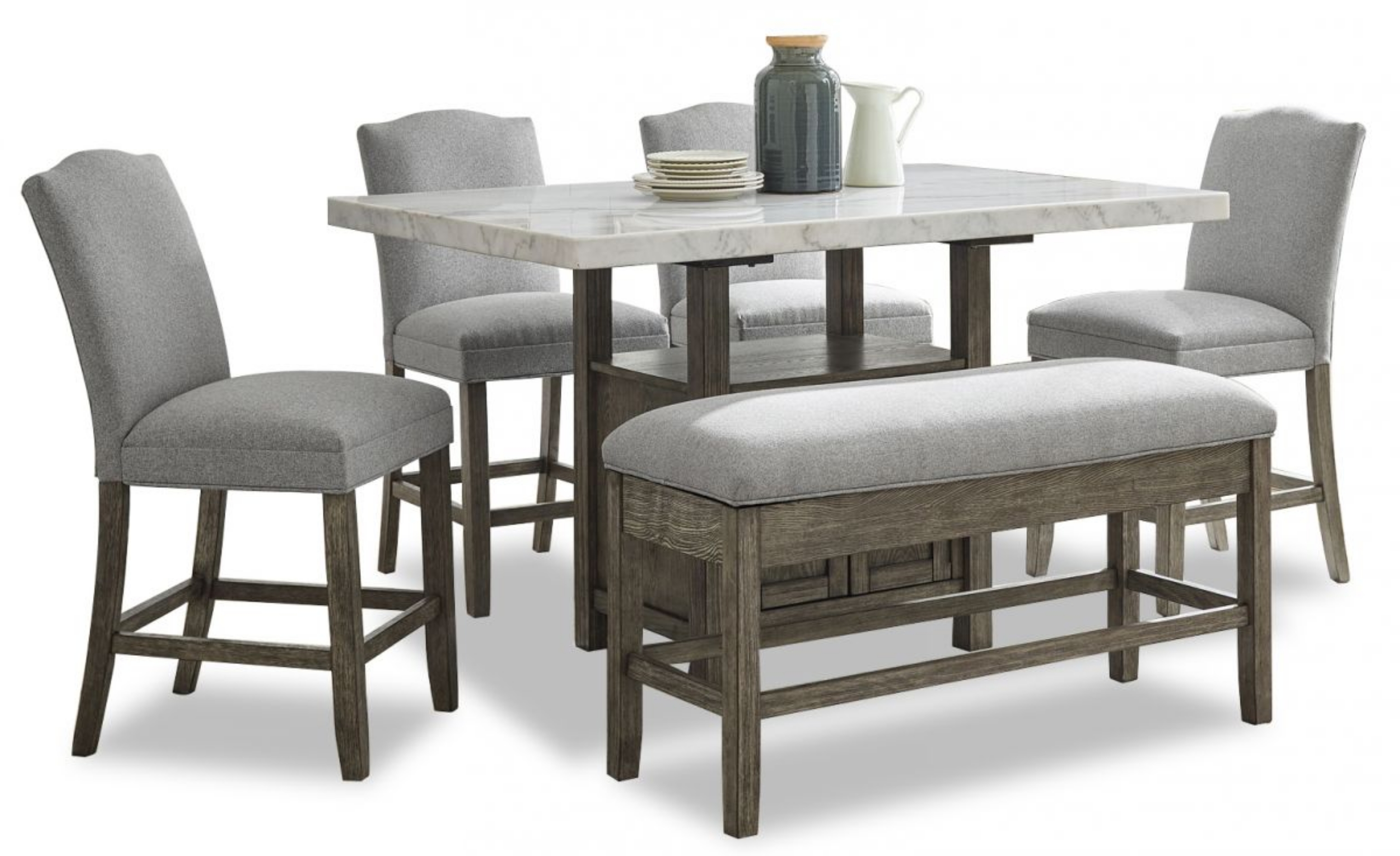 Picture of Grayson Counter Height Dining Table, 4 Stools & Bench