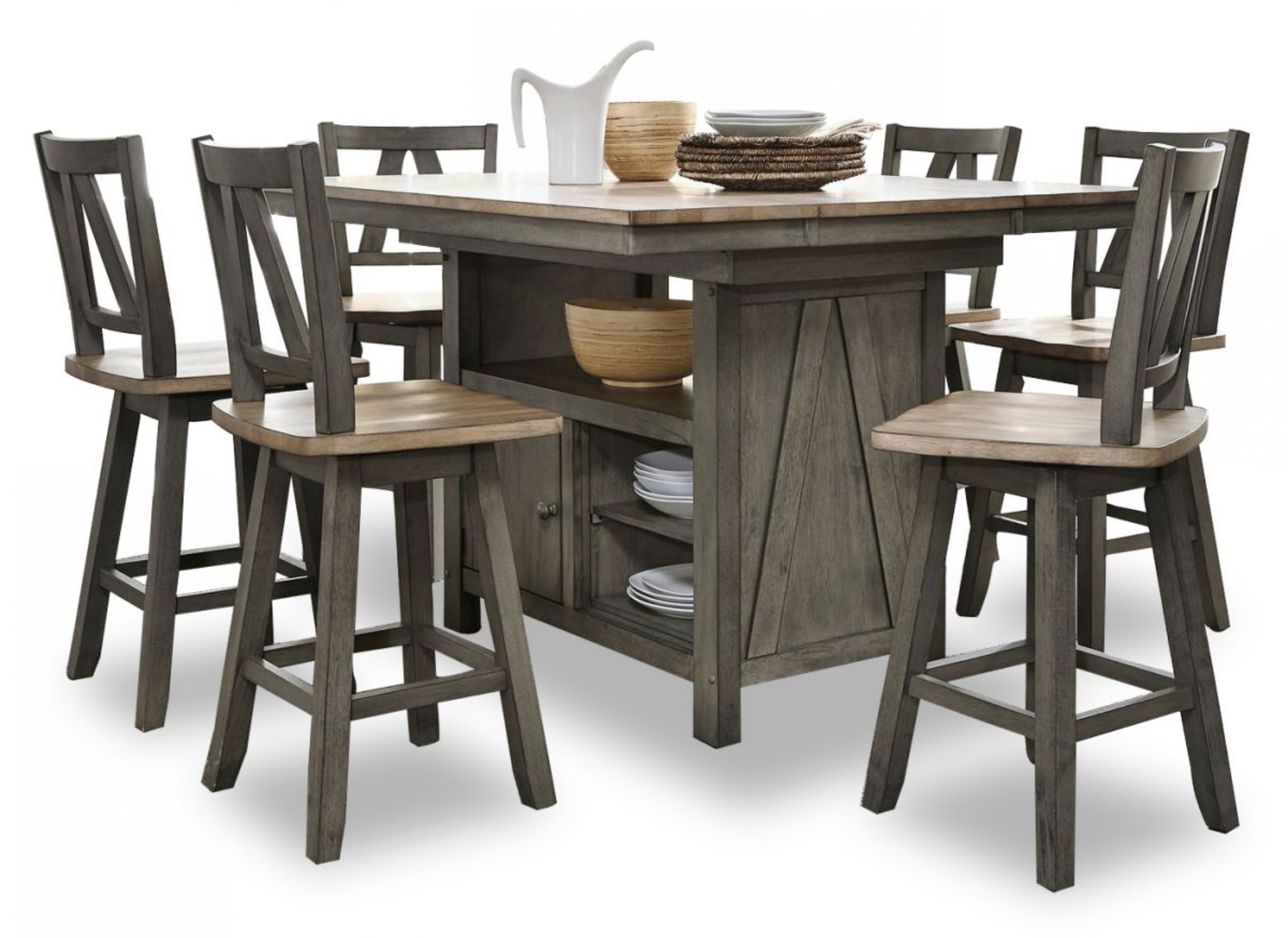 Picture of Lindsey Farm Kitchen Island & 6 Stools