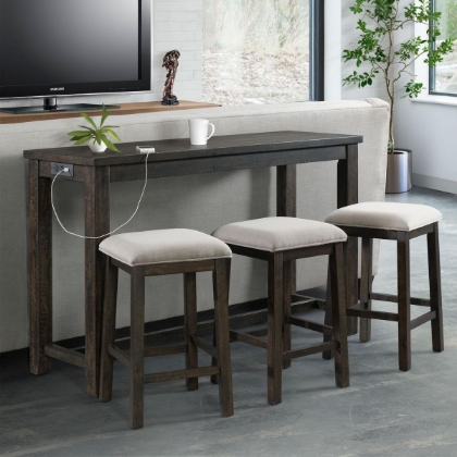 Picture of Stone Bar Height Dining Table & 3 Stools