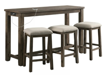Picture of Stone Bar Height Dining Table & 3 Stools