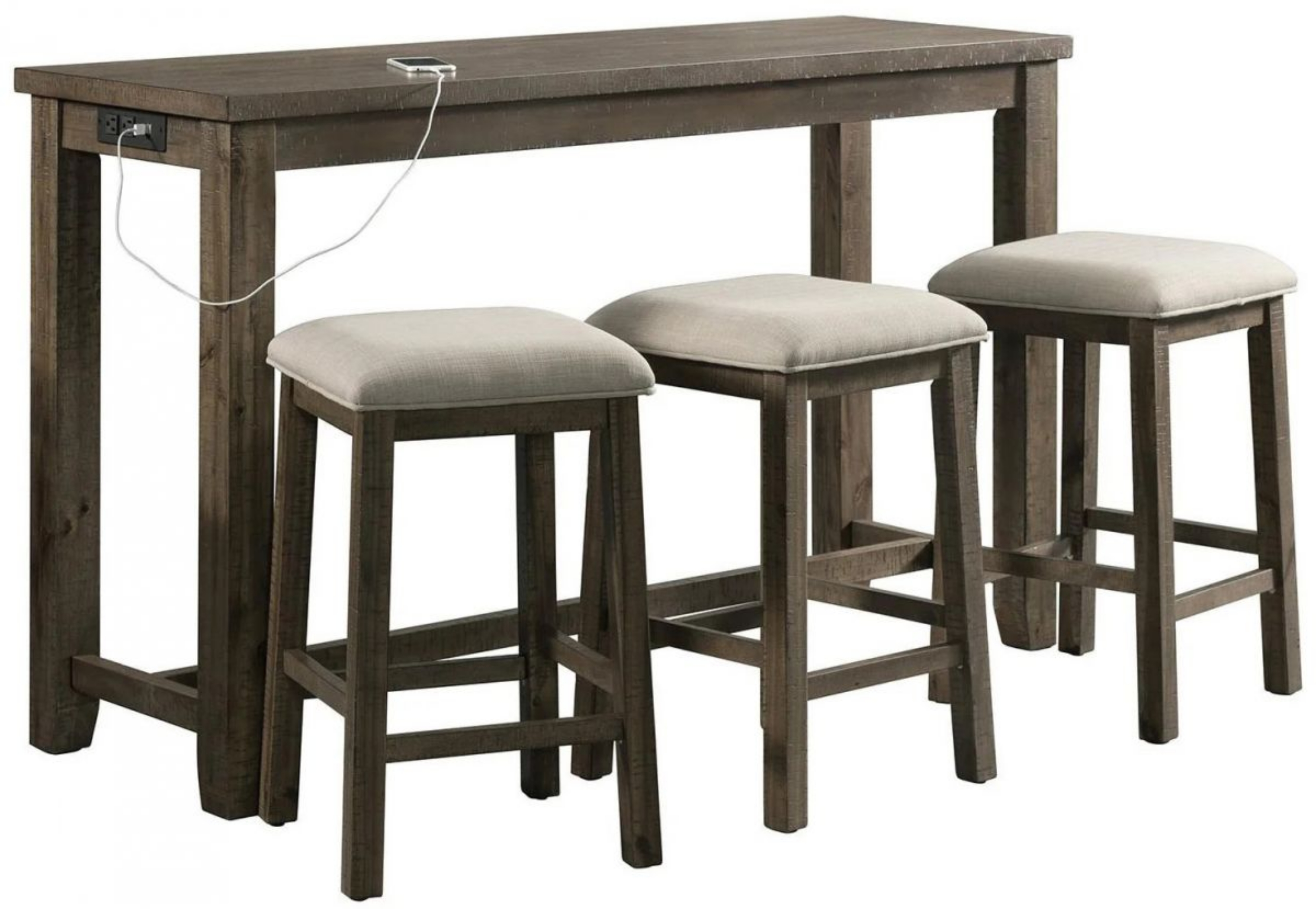 Picture of Stone Bar Height Dining Table & 3 Stools