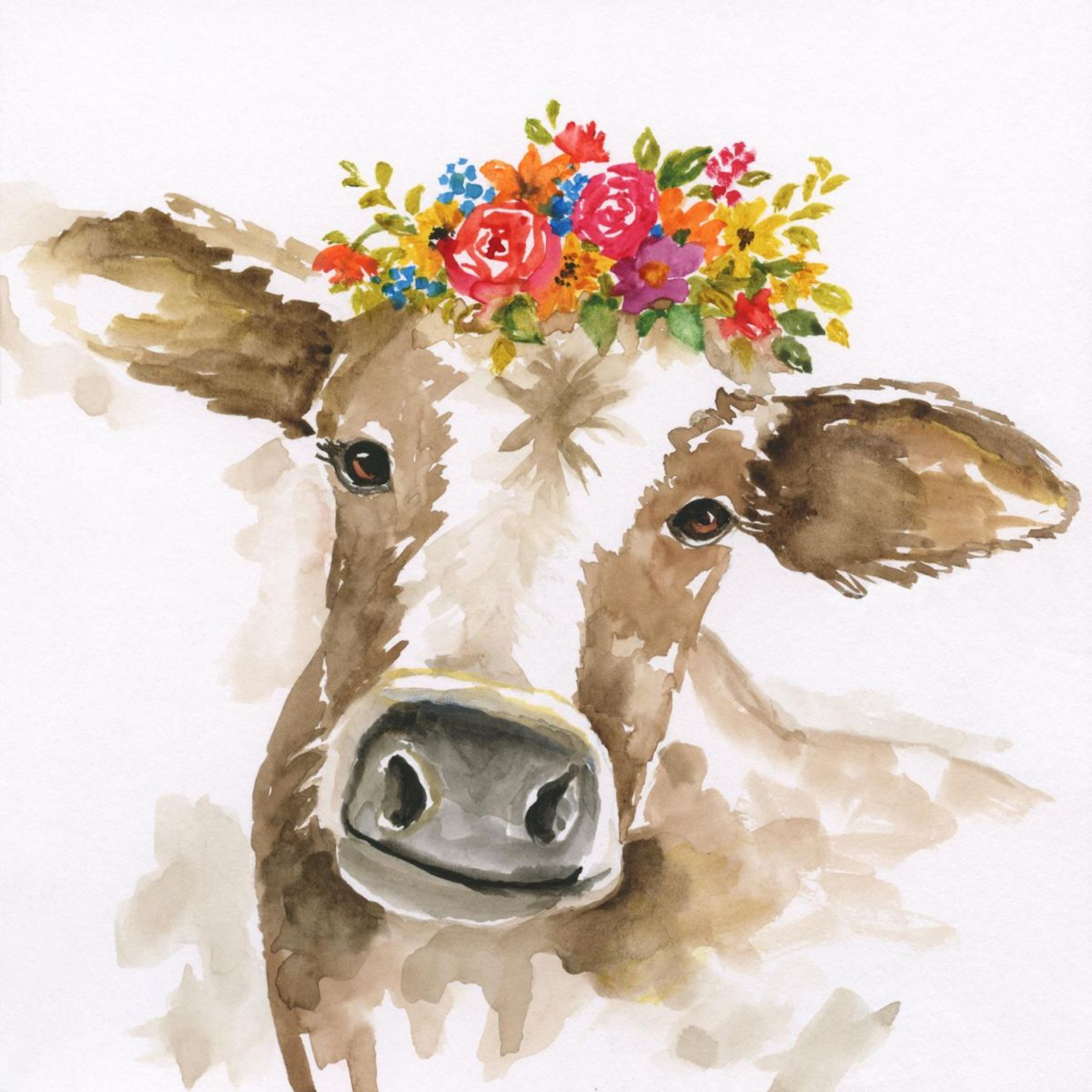 Picture of Watercolor Cow Wall Art