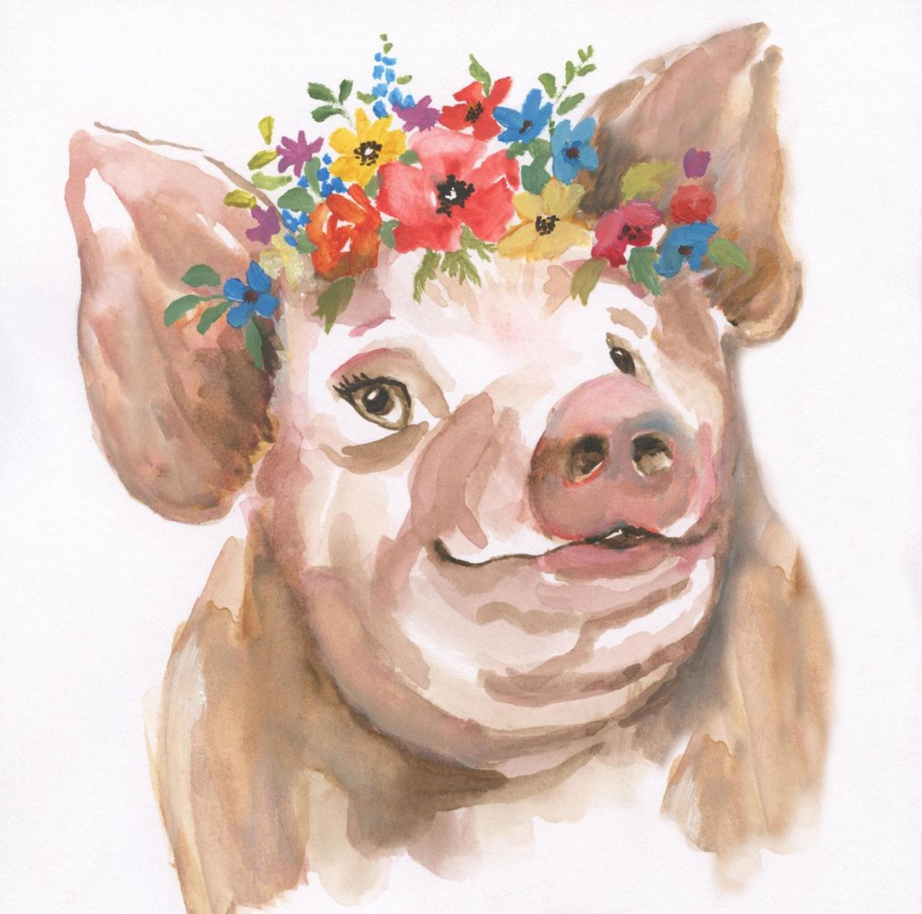 Picture of Watercolor Pig Wall Art