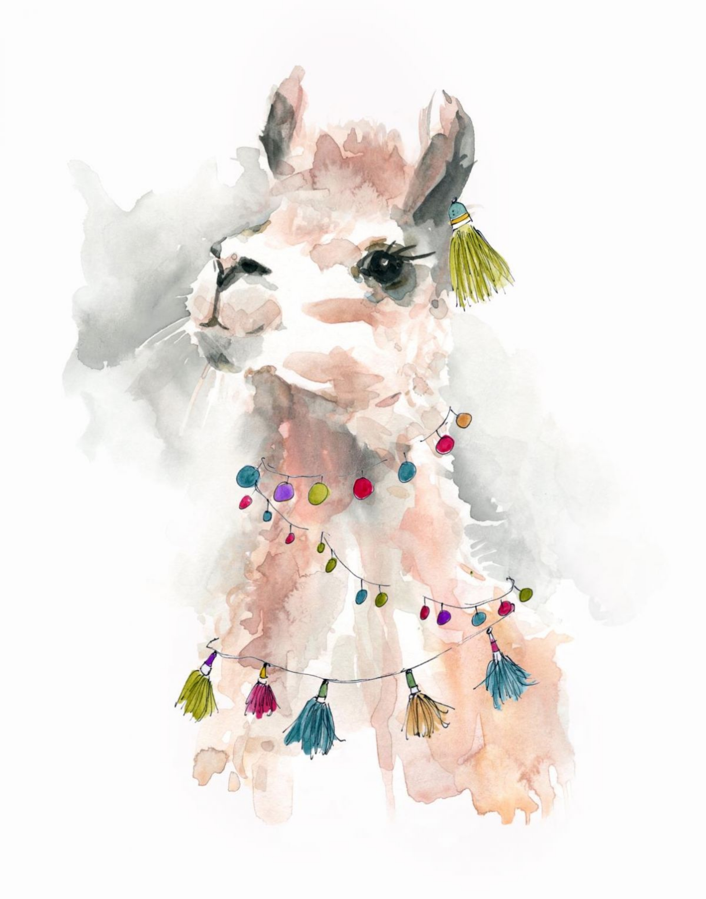 Picture of Watercolor Llama Wall Art
