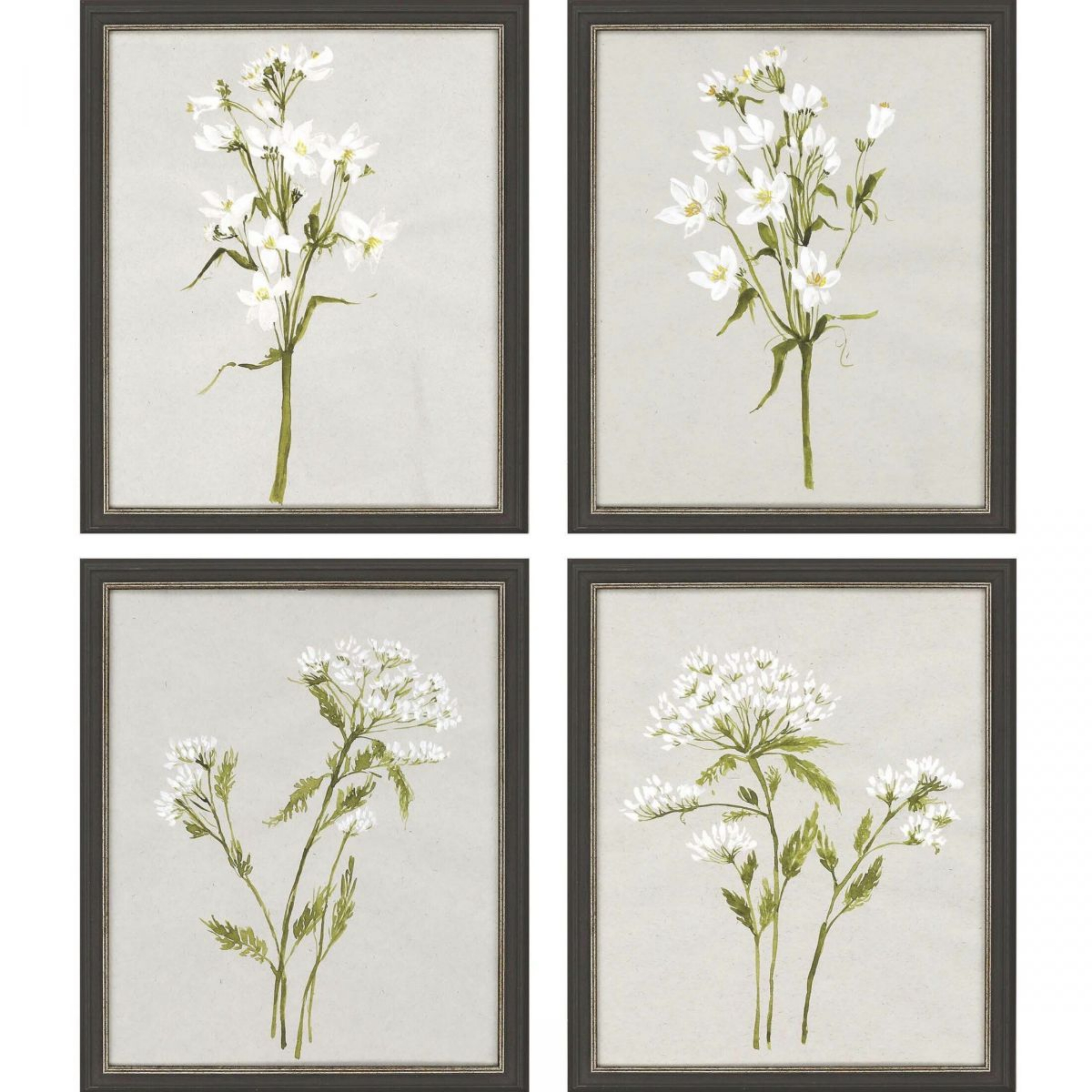 Picture of White Field Flowers Wall Art Set