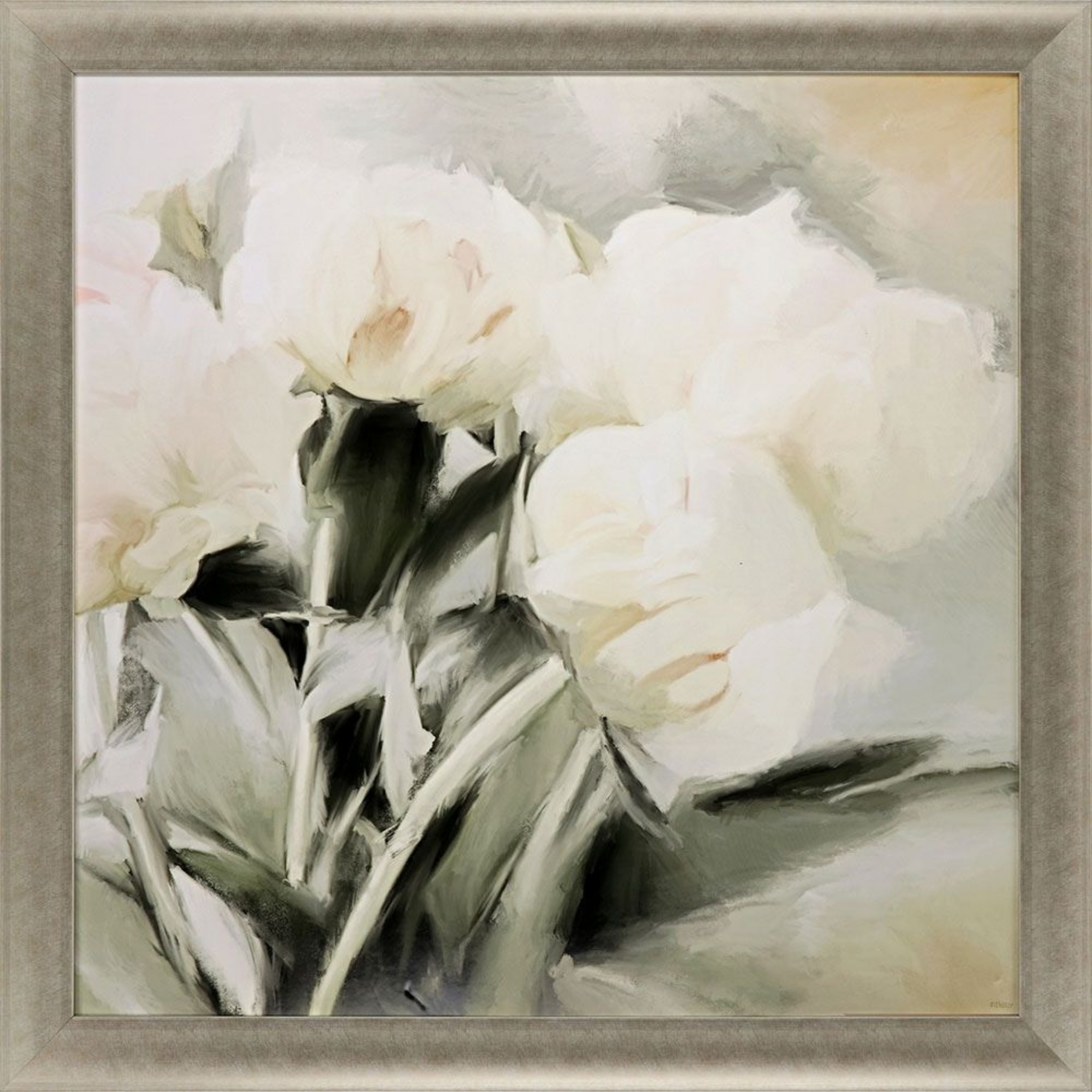 Picture of White Floral Arrangement Wall Art