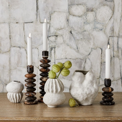 Picture of Washed Stones Candleholder Set
