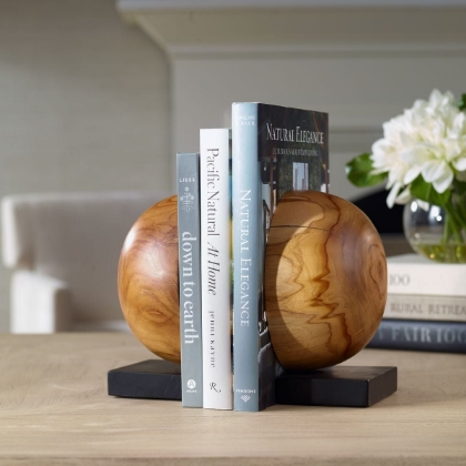 Picture of Teak and Noir Bookends Set